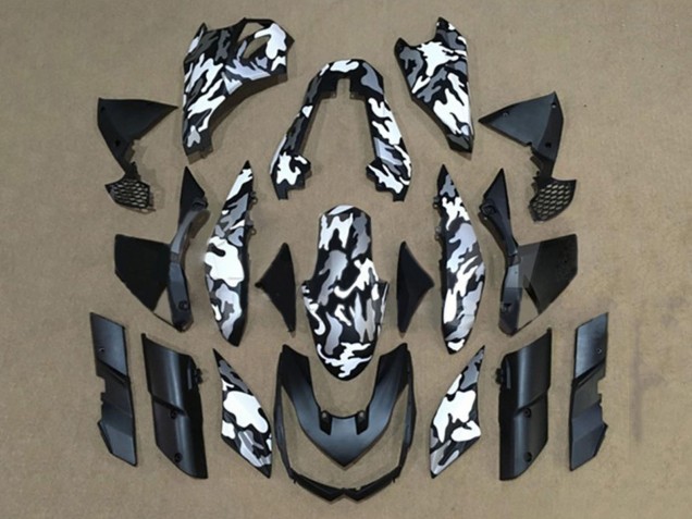 Schwarz Weiß Camouflage 2010-2013 Kawasaki Z1000 Motorrad Verkleidung