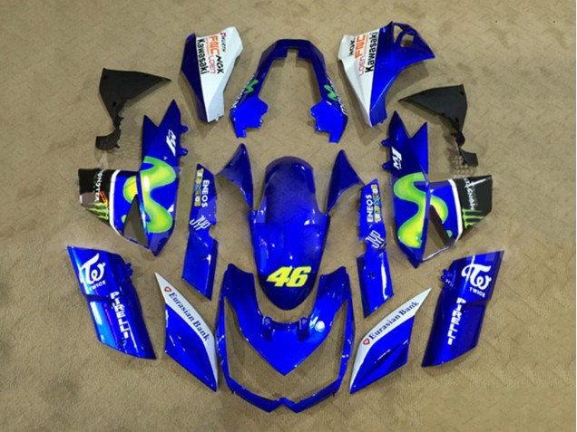 Weiß Blau Gelb Monster 2010-2013 Kawasaki Z1000 Motorrad Verkleidung