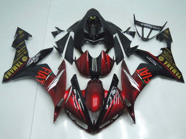 Kastanienbraun Rot Schwarz Fiat 2007-2008 Yamaha YZF R1 Motorrad Verkleidung