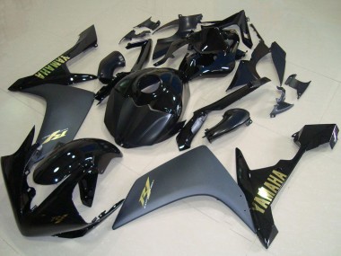 Glänzendes Schwarz Matt Schwarz Gold 2007-2008 Yamaha YZF R1 Motorrad Verkleidung