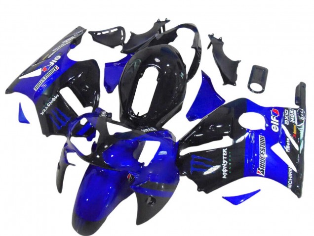 Glänzendes Schwarz Blau Monster 2000-2001 Kawasaki ZX12R Motorrad Verkleidung