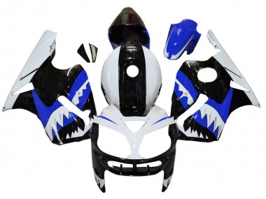 Weiß Blau Schwarz Hai 2002-2006 Kawasaki ZX12R Motorrad Verkleidung