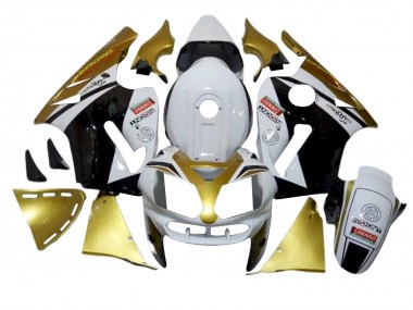 Weiß Gold Schwarz Rot Denso 2002-2006 Kawasaki ZX12R Motorrad Verkleidung