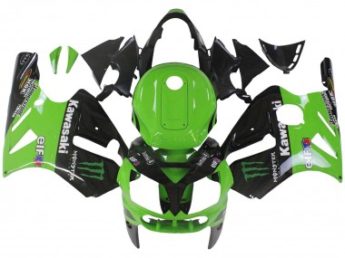 Grün Glänzendes Schwarz Elf Touch4 Monster 2002-2006 Kawasaki ZX12R Motorrad Verkleidung