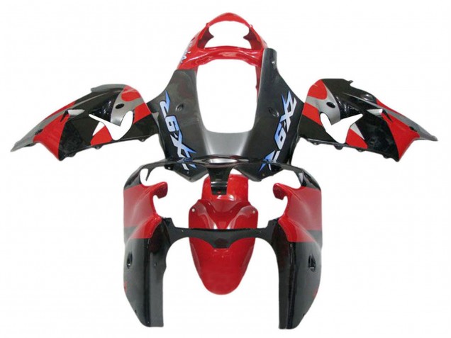 Rot Schwarz Blau 2002-2006 Kawasaki ZX12R Motorrad Verkleidung