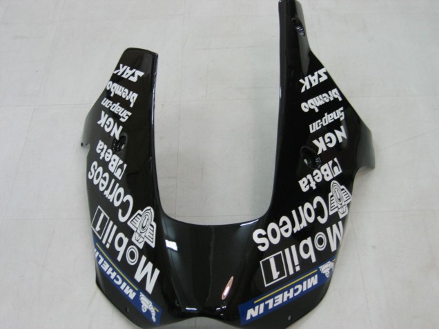 Glänzendes Schwarz Weiß West 2000-2001 Kawasaki ZX9R Motorrad Verkleidung