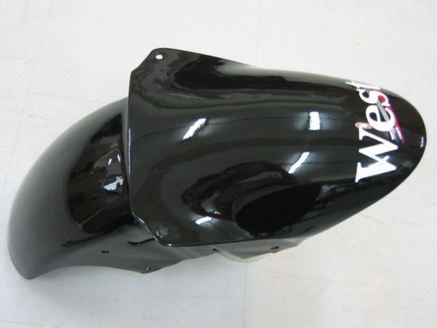 Glänzendes Schwarz Weiß West 2000-2001 Kawasaki ZX9R Motorrad Verkleidung