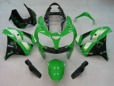 Grün Silber Schwarz 2000-2001 Kawasaki ZX9R Motorrad Verkleidung