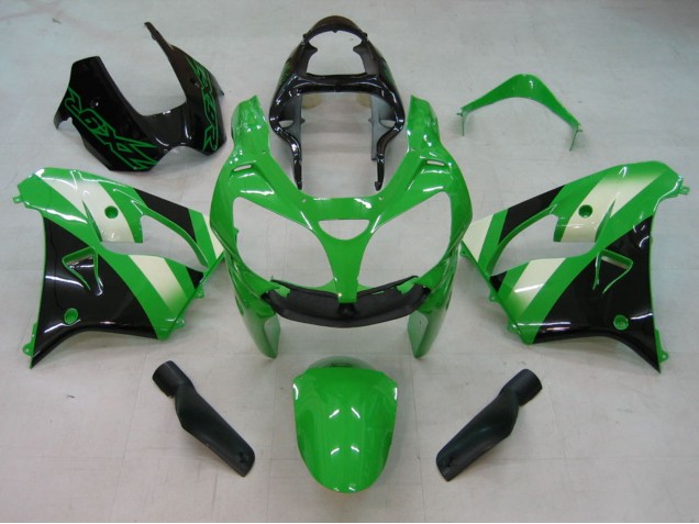 Grün Silber Schwarz 2000-2001 Kawasaki ZX9R Motorrad Verkleidung