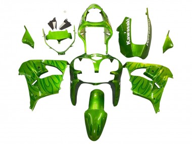 Grün Flamme 2000-2001 Kawasaki ZX9R Motorrad Verkleidung