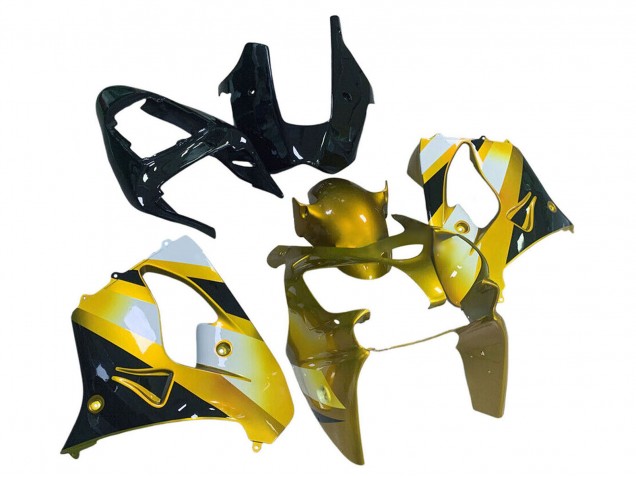 Gold Weiß Schwarz 2000-2001 Kawasaki ZX9R Motorrad Verkleidung