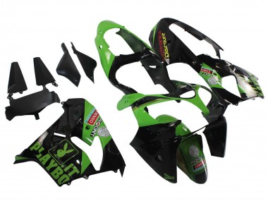 Grün Schwarz Playboy Denso 2000-2001 Kawasaki ZX9R Motorrad Verkleidung