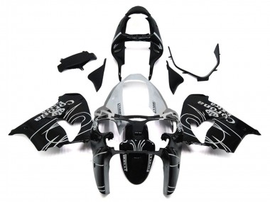 Glänzendes Schwarz Weiß Corona Extra 2000-2001 Kawasaki ZX9R Motorrad Verkleidung