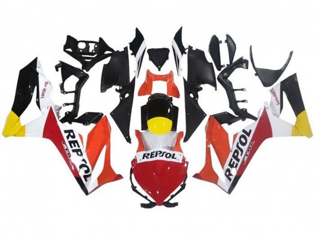 Orange Weiß Rot Gelb Glänzendes Schwarz Repsol 2021-2023 Honda CBR650R Motorrad Verkleidung