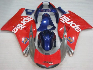 Rot Silber Blau Weiß 1995-1997 Aprilia RS250 Motorrad Verkleidung