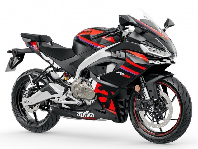 Matt Schwarz Rot 2024-2025 Aprilia RS457 Motorrad Verkleidung