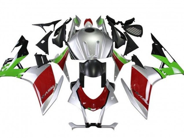Silber Schwarz Rot Grün 2009-2015 Aprilia RSV4 1000 Motorrad Verkleidung