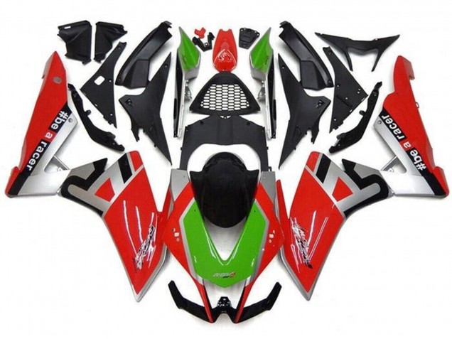 Rot Silber Grün Schwarz 2009-2015 Aprilia RSV4 1000 Motorrad Verkleidung