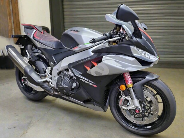 Glänzendes Silber Matt Schwarz 2021-2024 Aprilia RSV4 1100 Motorrad Verkleidung