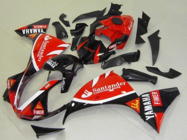 Rot Schwarz Weiß Santunder Fimer 2009-2011 Yamaha YZF R1 Motorrad Verkleidung