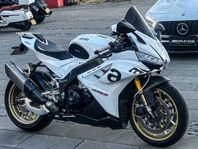 Weiß Schwarz 2021-2024 Aprilia RSV4 1100 Motorrad Verkleidung