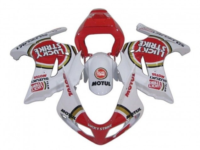 Weiß Rot Lucky Strike 2003-2013 Suzuki SV650 Motorrad Verkleidung
