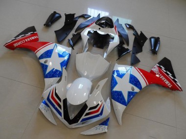 Weiß Blau Rot Schwarz Ducati Stern Stil 2009-2011 Yamaha YZF R1 Motorrad Verkleidung