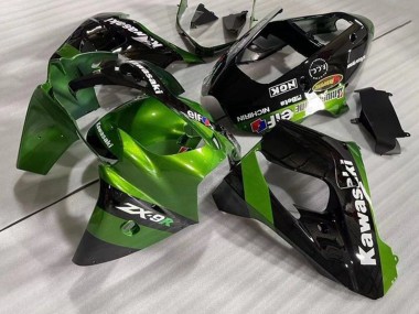 Grün Schwarz Elf 2002-2003 Kawasaki ZX9R Motorrad Verkleidung