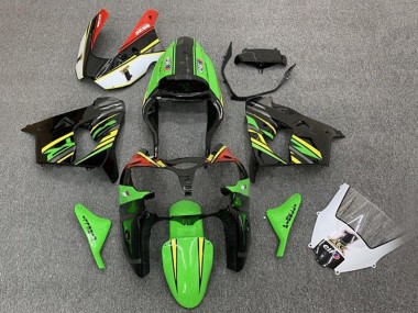 Grün Schwarz Gelb Orange 2002-2003 Kawasaki ZX9R Motorrad Verkleidung
