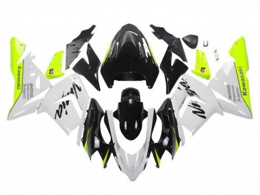 Weiß Schwarz Neon Gelb 2004-2005 Kawasaki ZX10R Motorrad Verkleidung