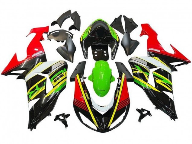 Rot Grün Gelb Schwarz 2006-2007 Kawasaki ZX10R Motorrad Verkleidung