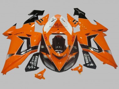 Orange Weiß Schwarz Rennen Elf 2006-2007 Kawasaki ZX10R Motorrad Verkleidung