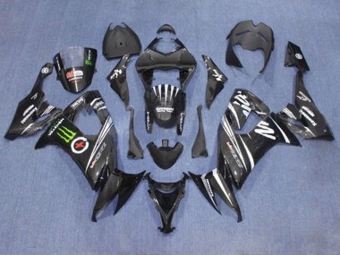 Schwarz Weiß Grün Monster 2008-2010 Kawasaki ZX10R Motorrad Verkleidung