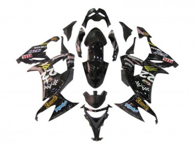 Glänzendes Schwarz Blau Gelb Monster 2008-2010 Kawasaki ZX10R Motorrad Verkleidung