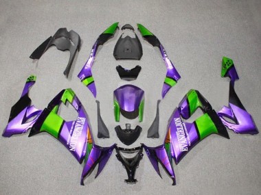 Lila Grün Schwarz Evangelion 2008-2010 Kawasaki ZX10R Motorrad Verkleidung