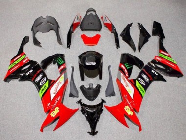 Rot Grün Schwarz Gelb 2008-2010 Kawasaki ZX10R Motorrad Verkleidung