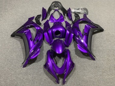 Lila Matt Schwarz 2011-2015 Kawasaki ZX10R Motorrad Verkleidung