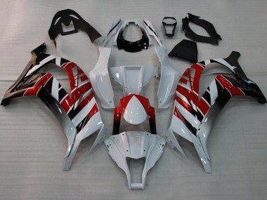 Weiß Rot Schwarz Streifen 2011-2015 Kawasaki ZX10R Motorrad Verkleidung