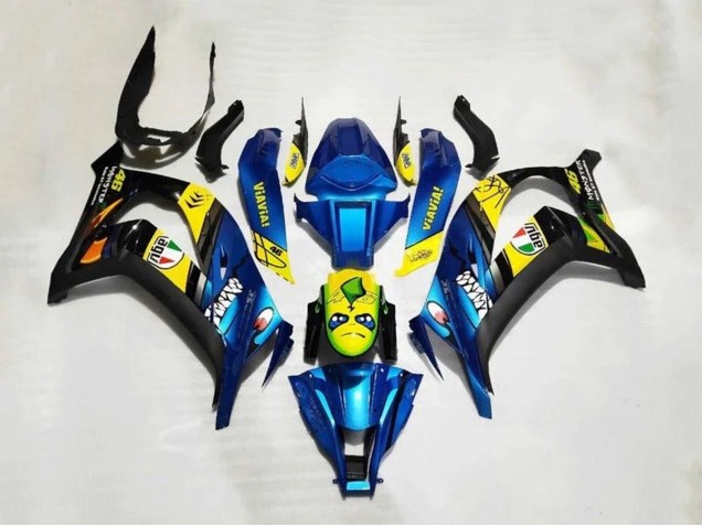 Blau Gelb Hai 2016-2020 Kawasaki ZX10R Motorrad Verkleidung