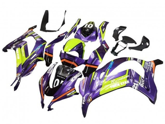 Lila Gelb Trick Star Kobelco 2016-2020 Kawasaki ZX10R Motorrad Verkleidung