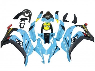 Hellblau Gelb Hai 2016-2020 Kawasaki ZX10R Motorrad Verkleidung
