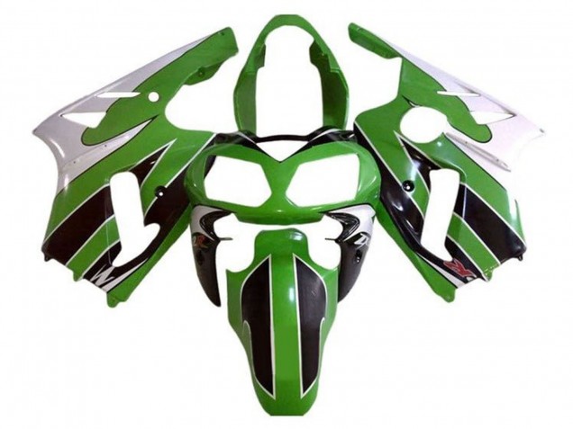 Weiß Grün Schwarz Streifen 2000-2001 Kawasaki ZX12R Motorrad Verkleidung