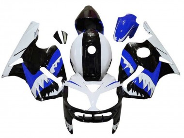 Weiß Schwarz Blau Hai 2000-2001 Kawasaki ZX12R Motorrad Verkleidung