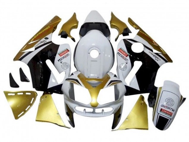Weiß Gold Schwarz 2000-2001 Kawasaki ZX12R Motorrad Verkleidung