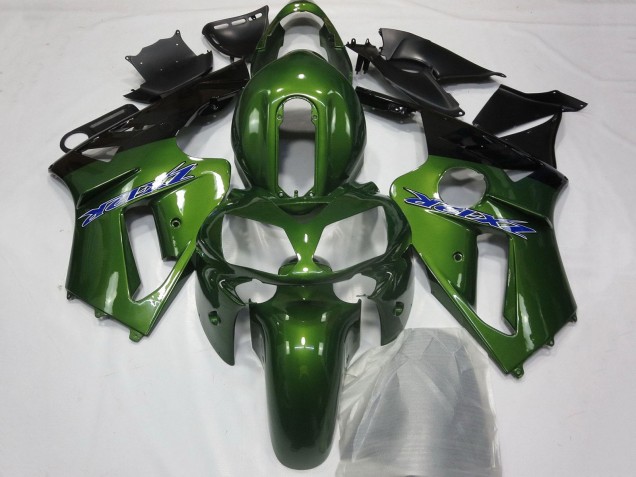 Dunkel Grün Schwarz Blau 2000-2001 Kawasaki ZX12R Motorrad Verkleidung