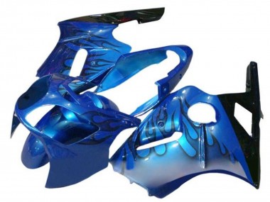 Blau Flamme Schwarz 2002-2006 Kawasaki ZX12R Motorrad Verkleidung