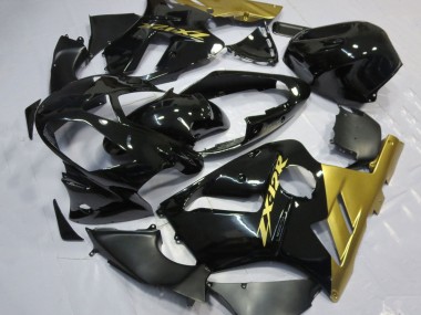 Glänzendes Schwarz Gold 2002-2006 Kawasaki ZX12R Motorrad Verkleidung