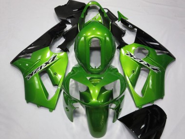 Grün Glänzendes Schwarz 2002-2006 Kawasaki ZX12R Motorrad Verkleidung