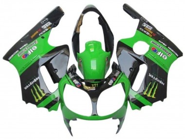 Grün Glänzendes Schwarz Elf Touch4 Monster 2002-2006 Kawasaki ZX12R Motorrad Verkleidung