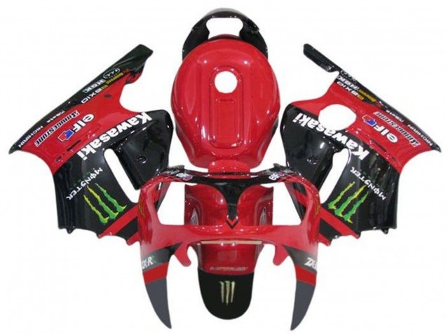 Rot Schwarz Grün Elf Monster 2002-2006 Kawasaki ZX12R Motorrad Verkleidung